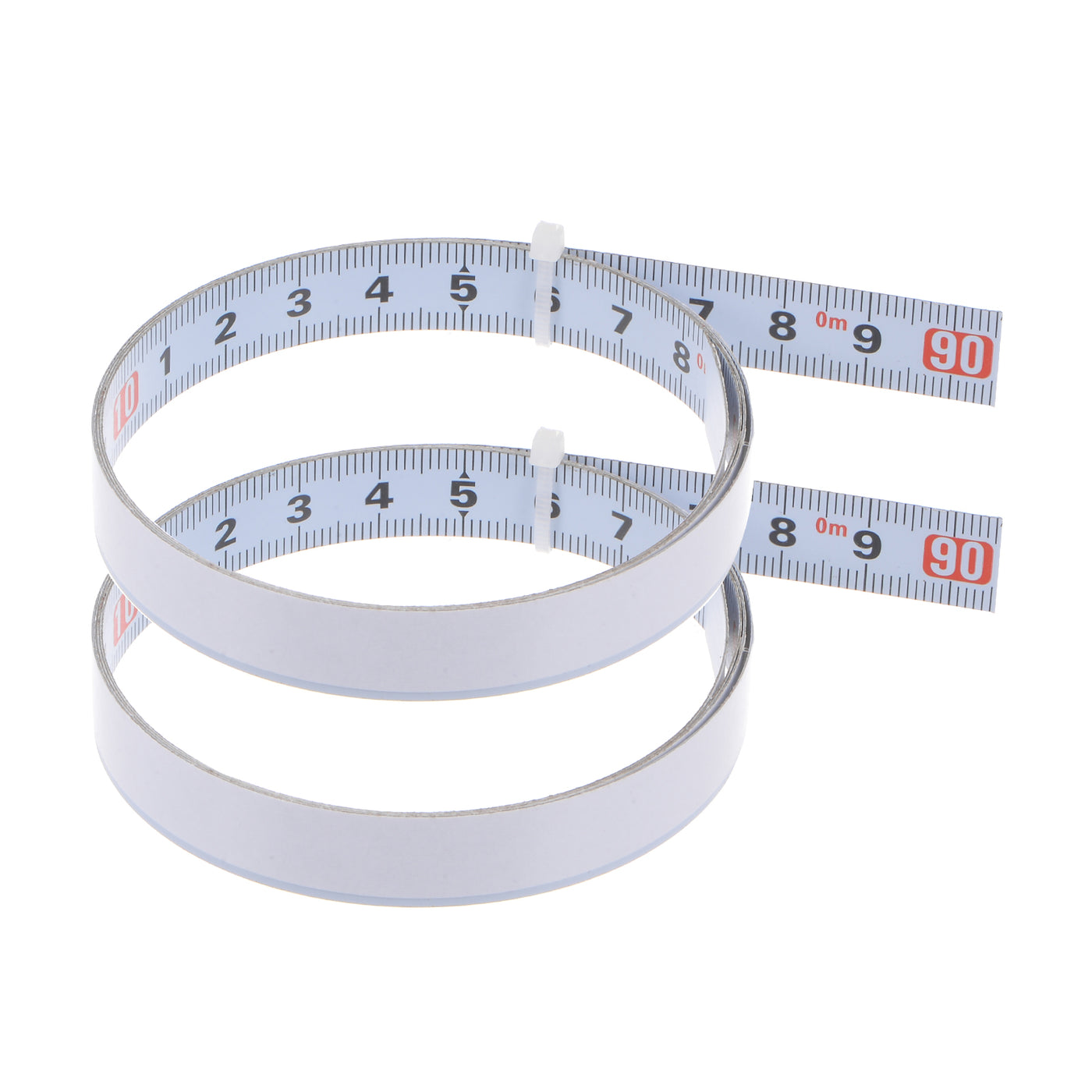 Harfington 2pcs Adhesive Tape Measure 80cm Left to Right Read Steel Sticky Ruler, White