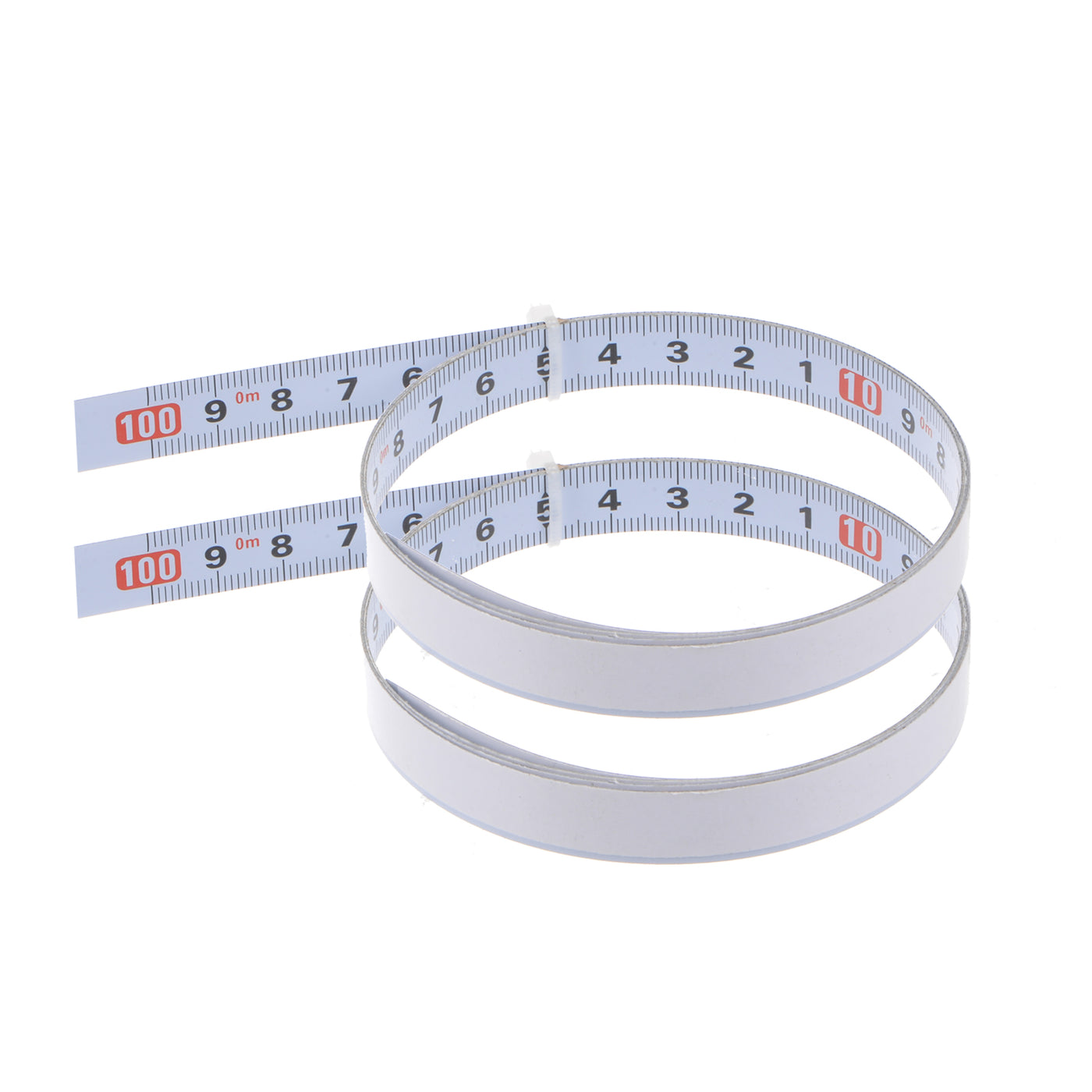 Harfington 2pcs Adhesive Tape Measure 100cm Metric Right to Left Steel Sticky Ruler, White