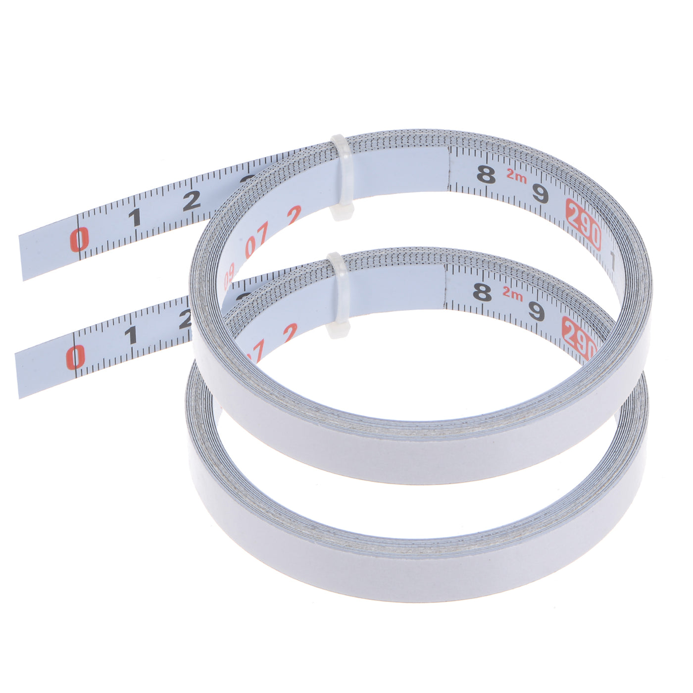 Harfington 2 x Adhesive Back Tape Measure 300cm Left to Right Read Steel Sticky Ruler White