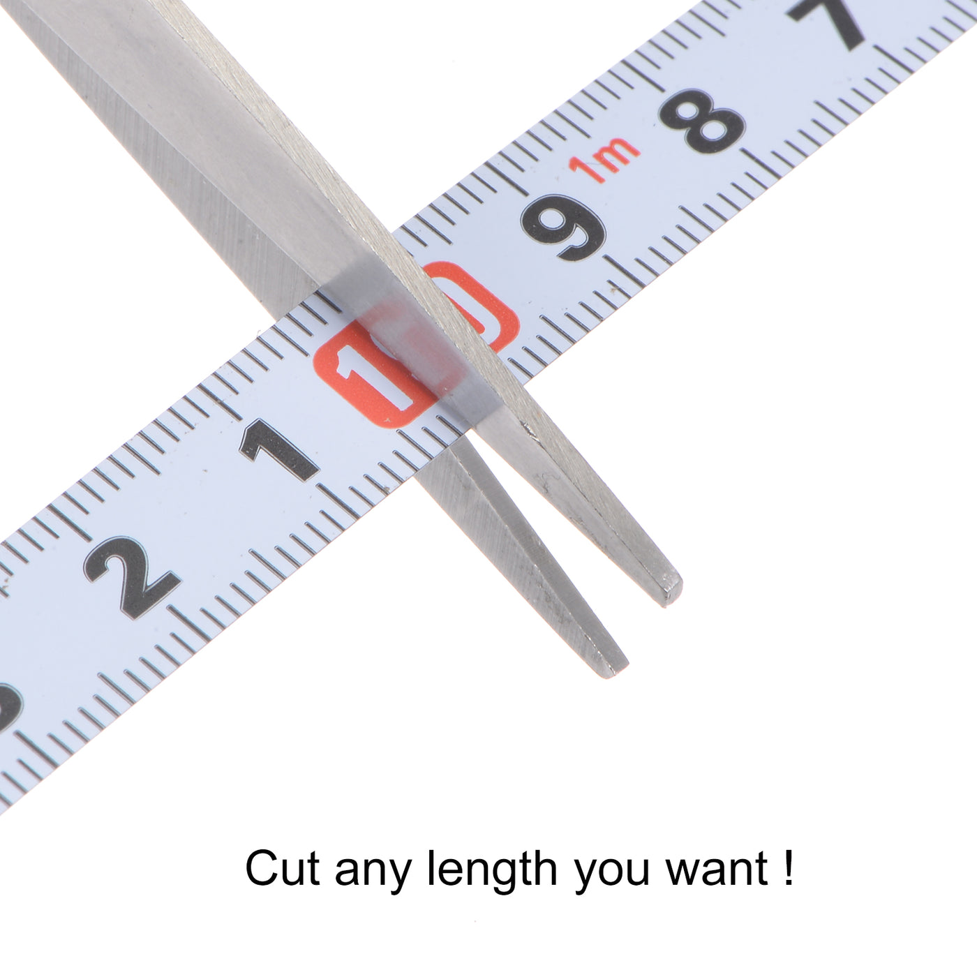 Harfington 2pcs Adhesive Back Tape Measure 100cm Right to Left Steel Sticky Ruler, White