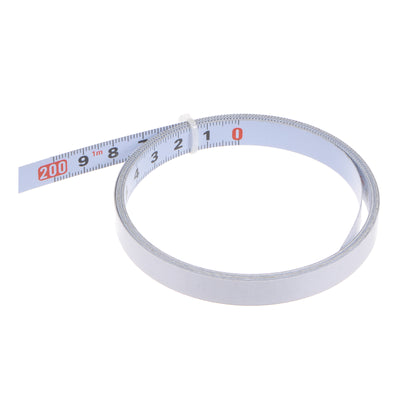 Harfington Adhesive Back Tape Measure 200cm Metric Right to Left Steel Sticky Ruler, White