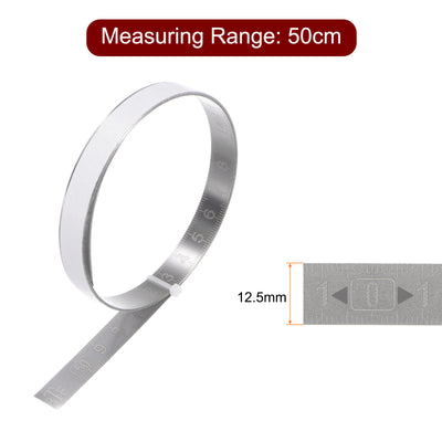 Harfington Adhesive Tape Measure 50cm Start from Middle Stainless Steel Sticky Ruler