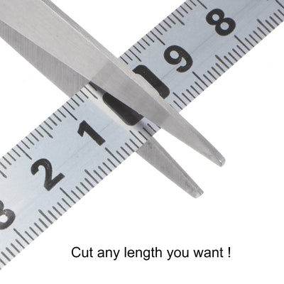Harfington Adhesive Tape Measure 100cm Metric Right to Left Steel Sticky Ruler, Silver Tone