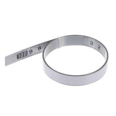 Harfington Adhesive Tape Measure 100cm Metric Right to Left Steel Sticky Ruler, Silver Tone