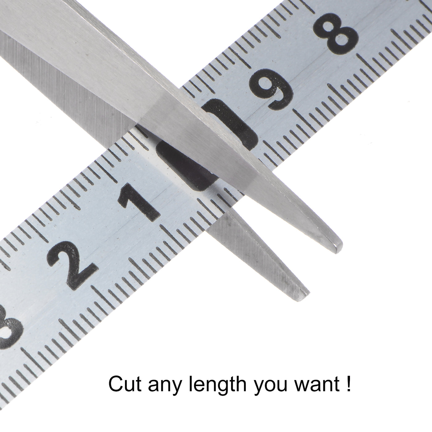 Harfington Adhesive Tape Measure 200cm Metric Right to Left Steel Sticky Ruler, Silver Tone