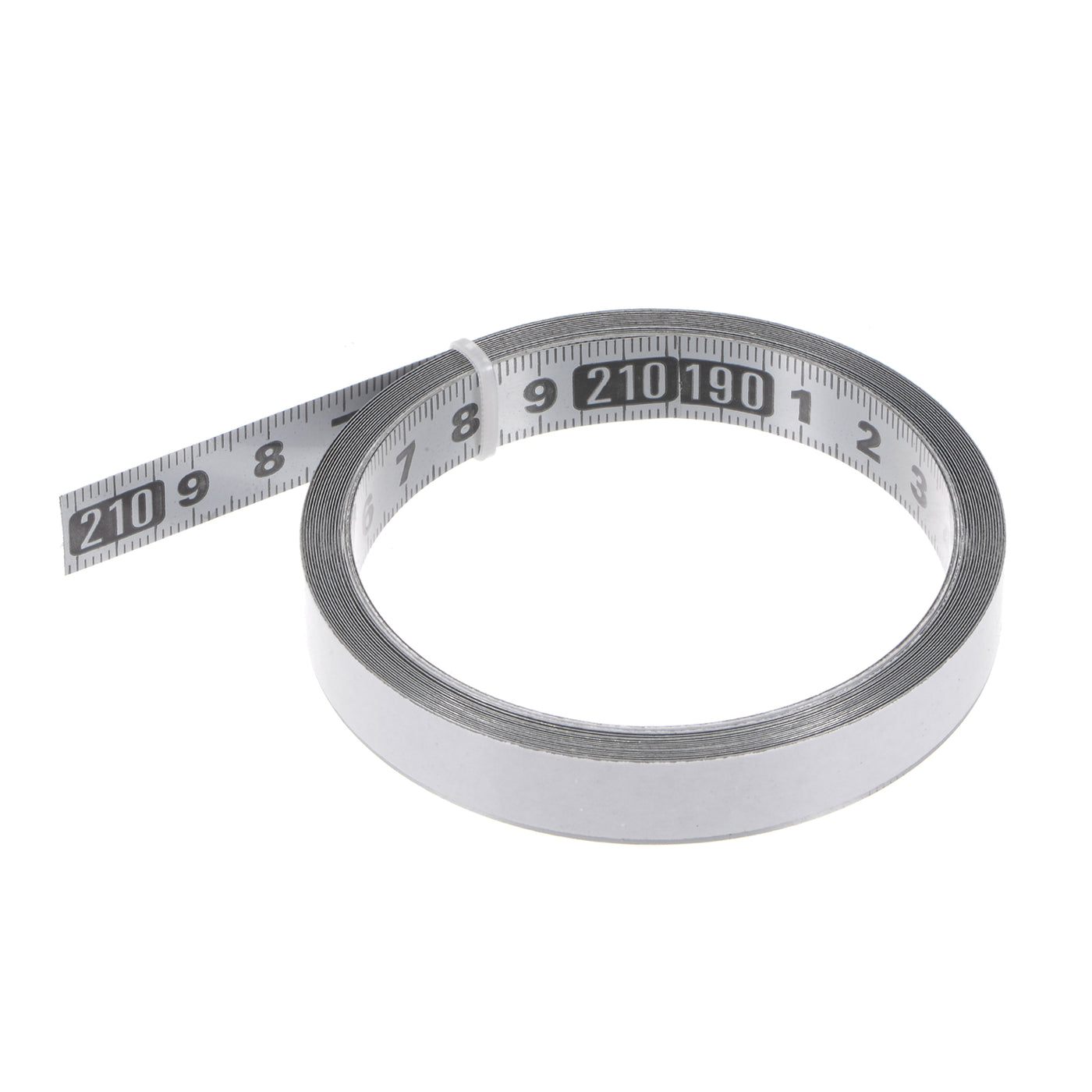 Harfington Adhesive Tape Measure 200cm Start from Middle Steel Sticky Ruler, Silver Tone