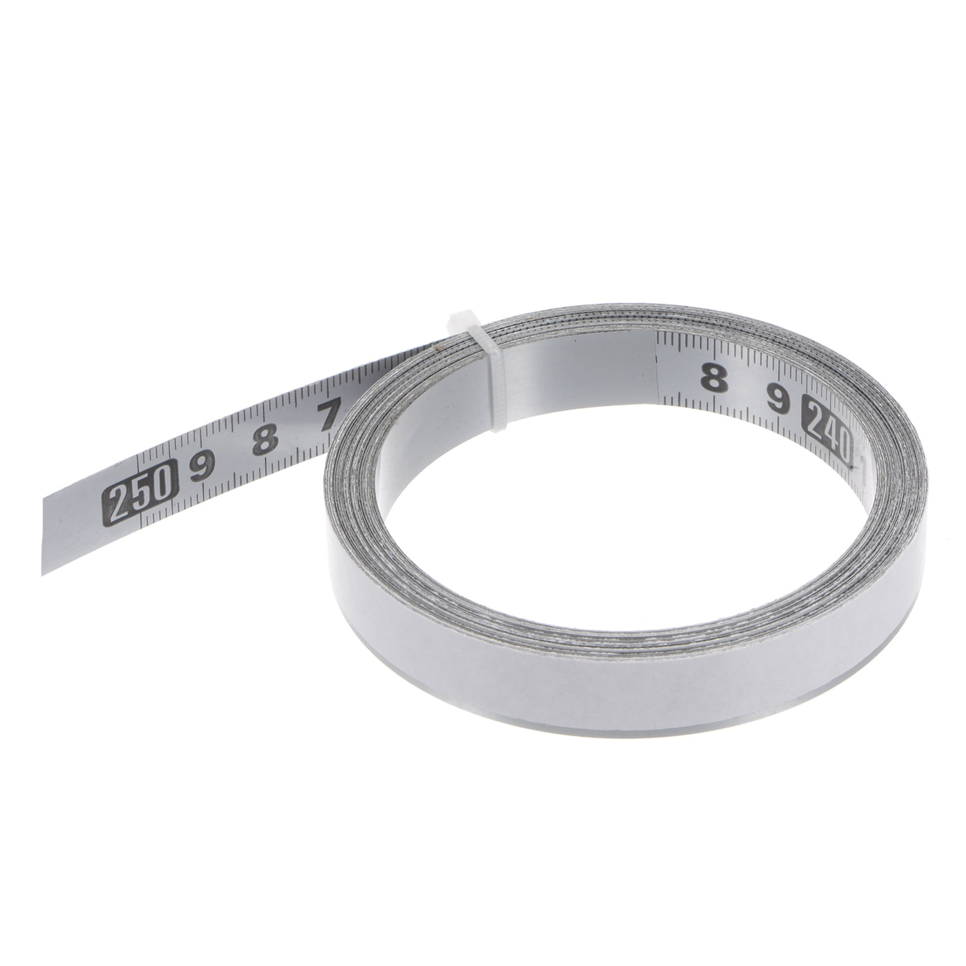 Harfington Adhesive Tape Measure 250cm Start from Middle Steel Sticky Ruler, Silver Tone