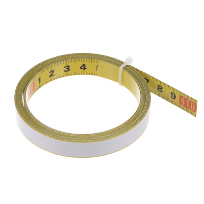Harfington Adhesive Tape Measure 400cm Metric Left to Right Read Steel Sticky Ruler, Yellow