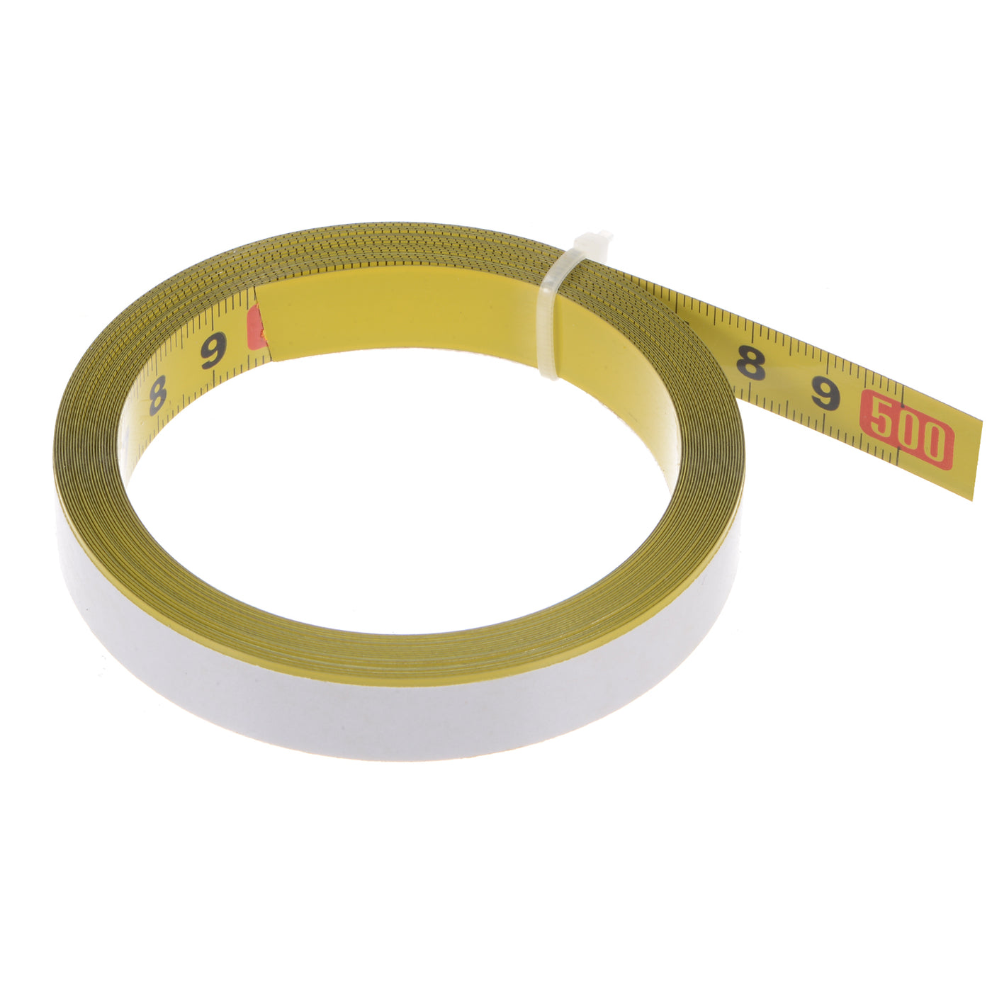 Harfington Adhesive Tape Measure 500cm Metric Left to Right Read Steel Sticky Ruler, Yellow