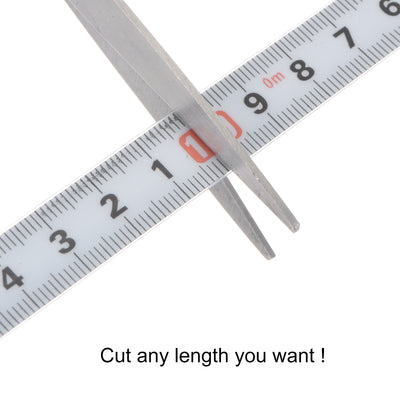 Harfington Adhesive Tape Measure 200cm Right to Left Nylon-coated Steel Sticky Ruler, White