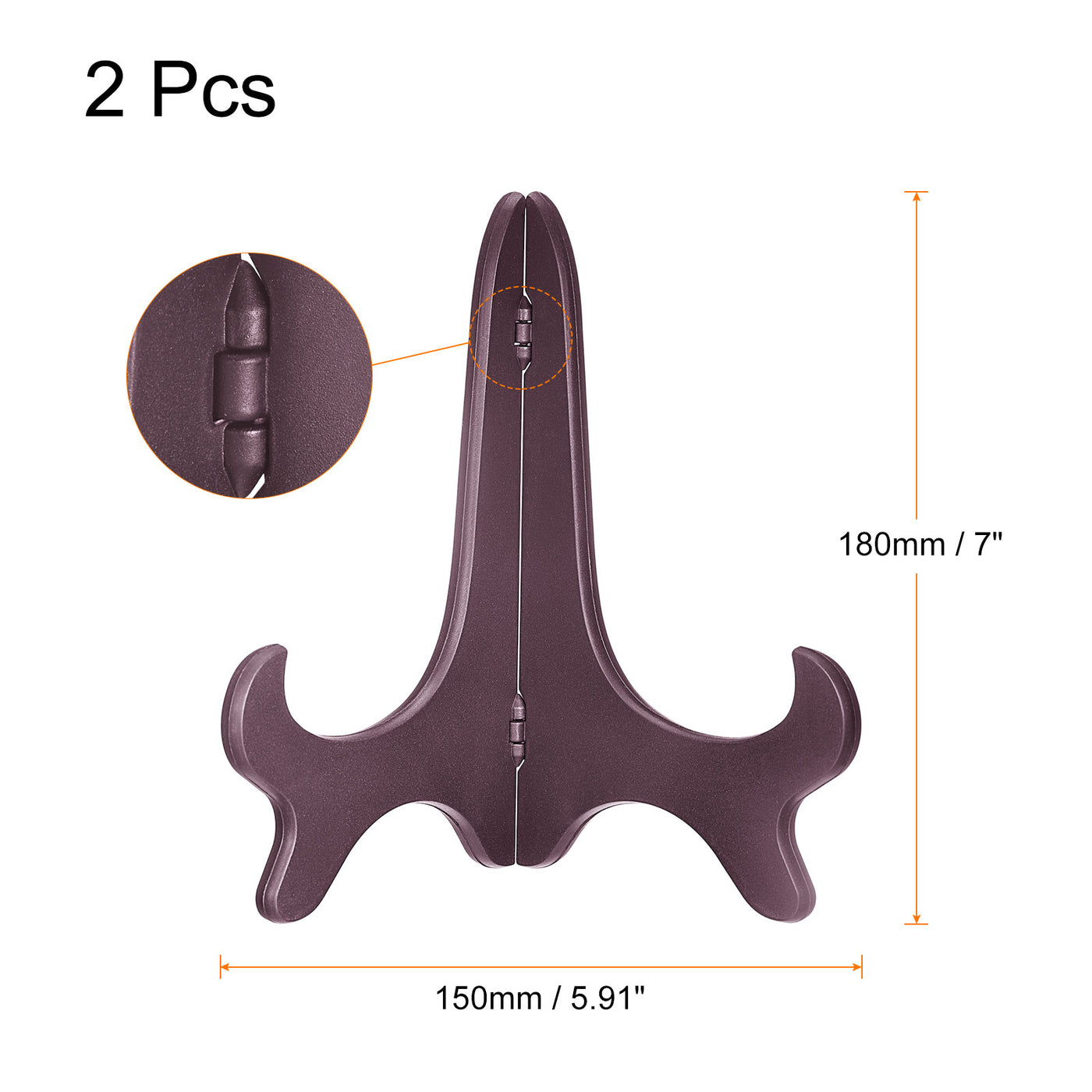 uxcell Uxcell 2pcs 7" Easel Plate Holder, Wood-like Plastic Folding Display Stand Purple for Decorative Picture Frame