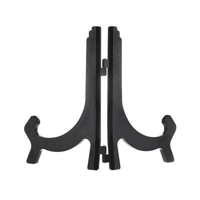 Harfington Uxcell 2pcs 6.3" Easel Plate Holder, Plastic Folding Display Stand Black for Decorative Picture Frame