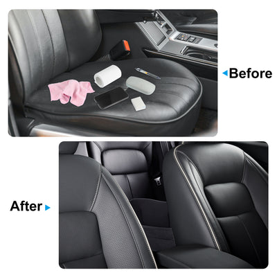 Harfington 1 Pcs Car Seat Back Organizer Large Capacity Car Handbag Holder for Document Phone Storage Faux Leather Black