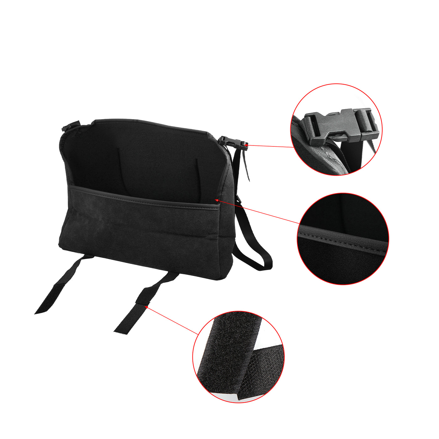 X AUTOHAUX 1 Pcs Car Seat Back Organizer Large Capacity Car Handbag Holder for Document Phone Storage Faux Leather Black
