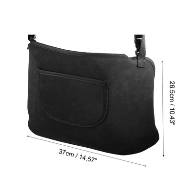 Harfington 1 Pcs Car Seat Back Organizer Large Capacity Car Handbag Holder for Document Phone Storage Faux Leather Black