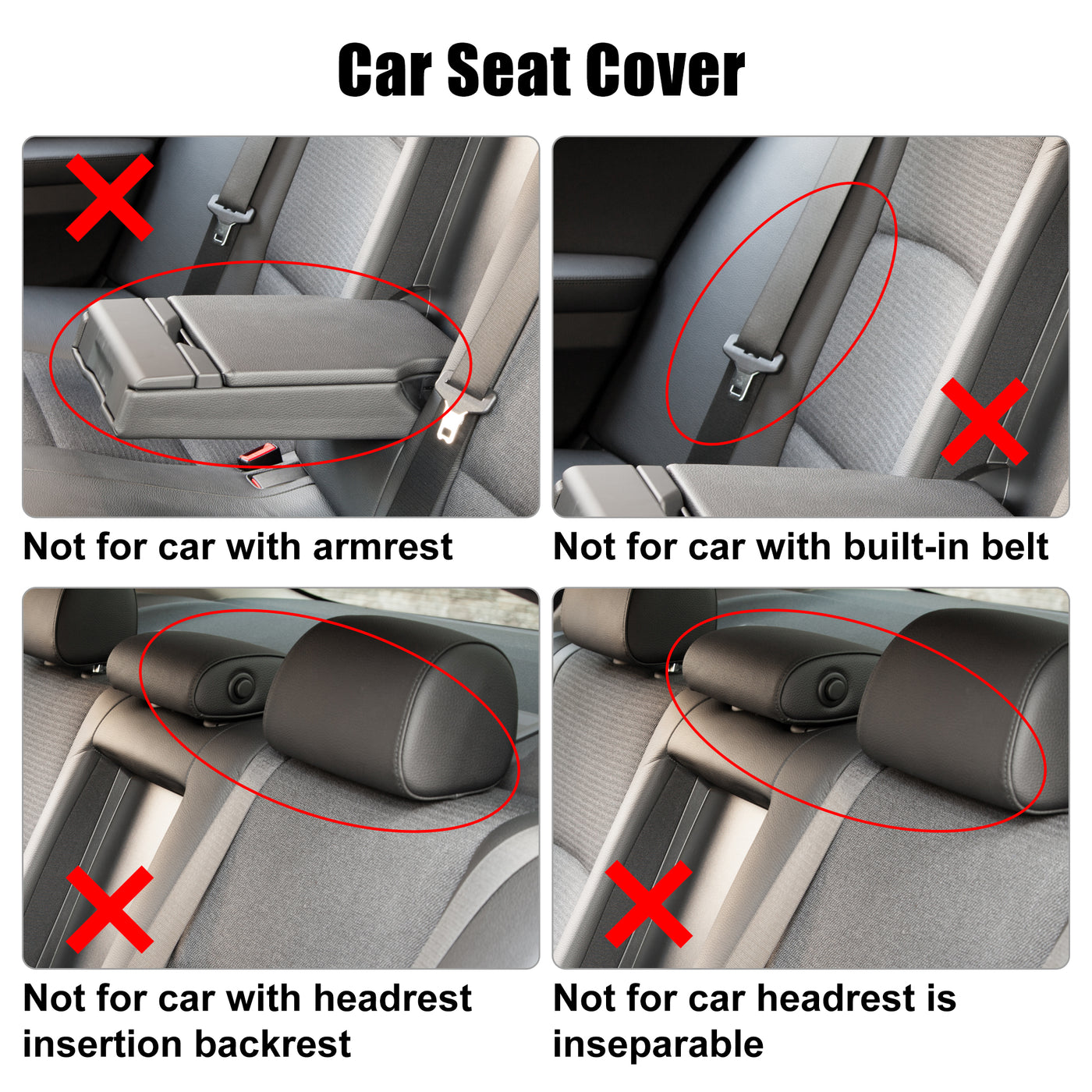 X AUTOHAUX Black Universal Car Seat Cover Anti-Slip Towel Seat Protector Pad for Car Trucks SUV