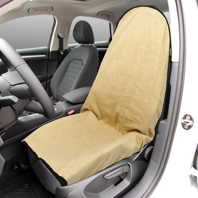 Harfington Beige Universal Car Seat Cover Anti-Slip Towel Seat Protector Pad for Car Trucks SUV