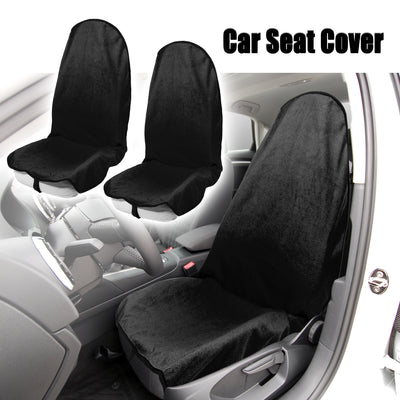 Harfington 2pcs Black Universal Car Seat Cover Anti-Slip Towel Seat Protector Pad for Car Trucks SUV