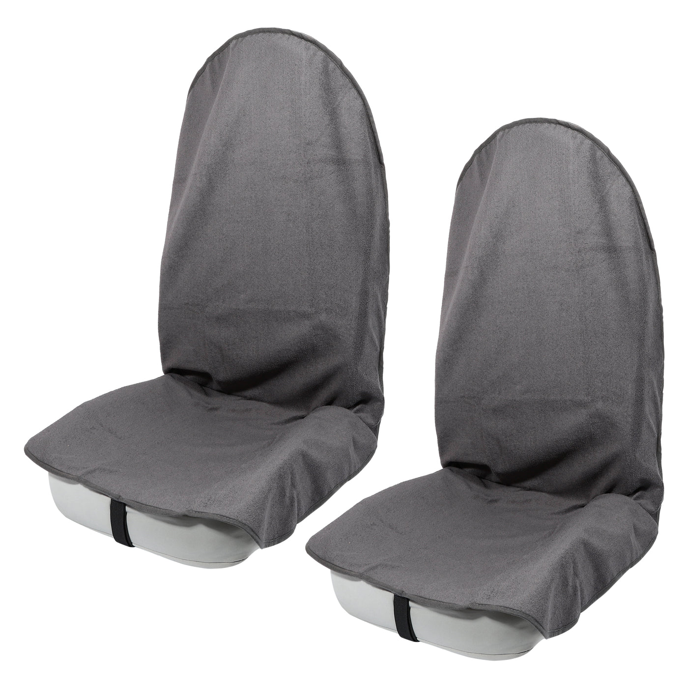 X AUTOHAUX 2pcs Gray Universal Car Seat Cover Anti-Slip Towel Seat Protector Pad for Car Trucks SUV