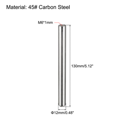 Harfington Uxcell Thread Dowel Pin Chamfering Flat Carbon Steel Pin