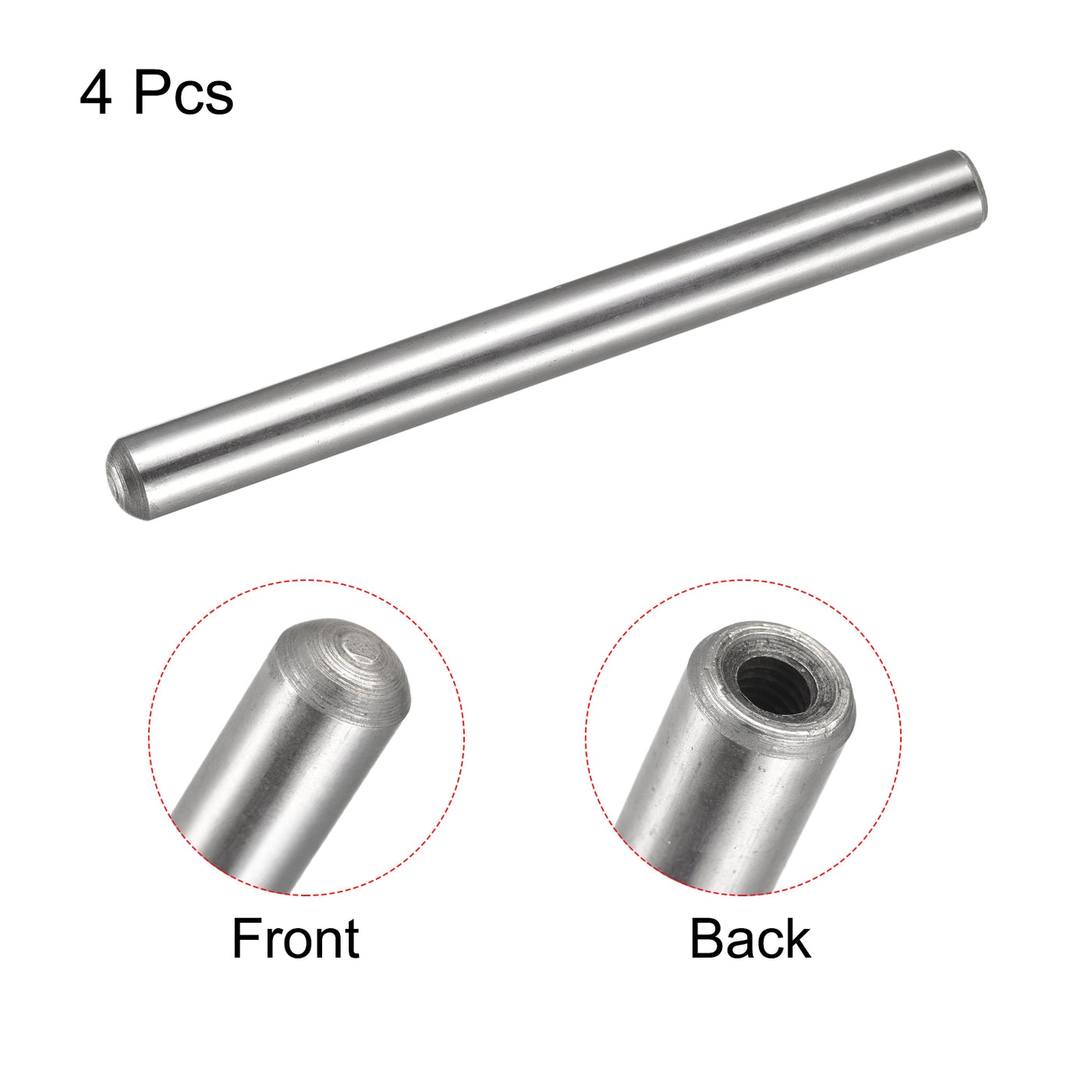 uxcell Uxcell Thread Dowel Pin Chamfering Flat Carbon Steel Pin