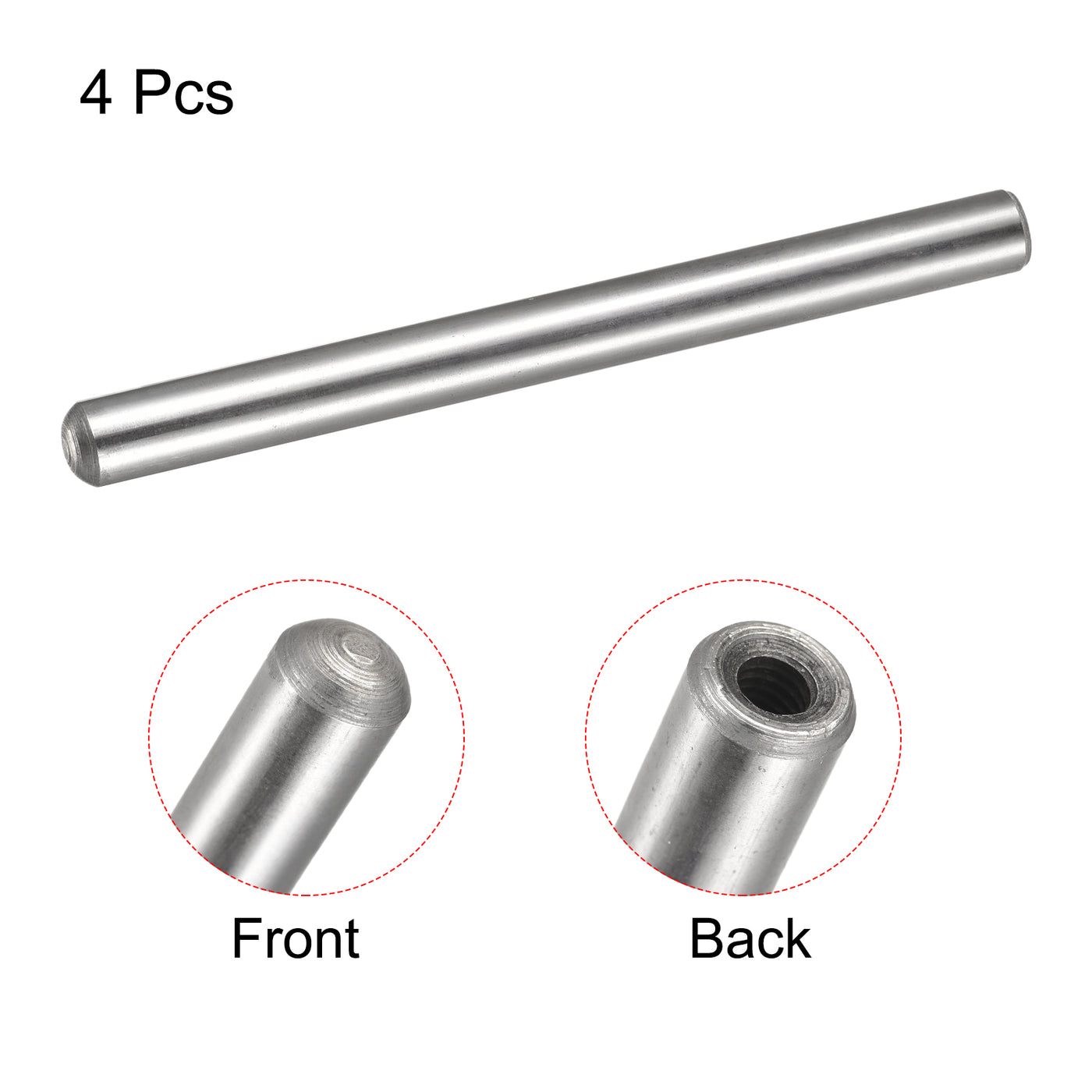 uxcell Uxcell Thread Dowel Pin Chamfering Flat Carbon Steel Pin