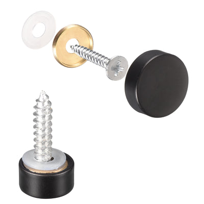 Harfington Uxcell Mirror Screws, 10mm/0.39", 4Pcs Brass Decorative Cap for Mirror Tables