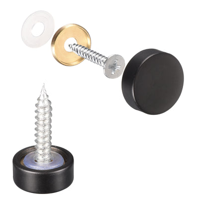 Harfington Uxcell Mirror Screws, 12mm/0.47", 4Pcs Brass Decorative Cap for Mirror Tables