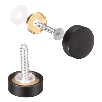 Harfington Uxcell Mirror Screws, 14mm/0.55", 4Pcs Brass Decorative Cap for Mirror Tables