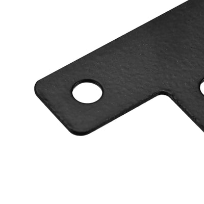 Harfington T Shape Bracket, 50x50x1mm Carbon Steel Mending Plates for Joint Fastener with Mounting Screws Black 16Pcs