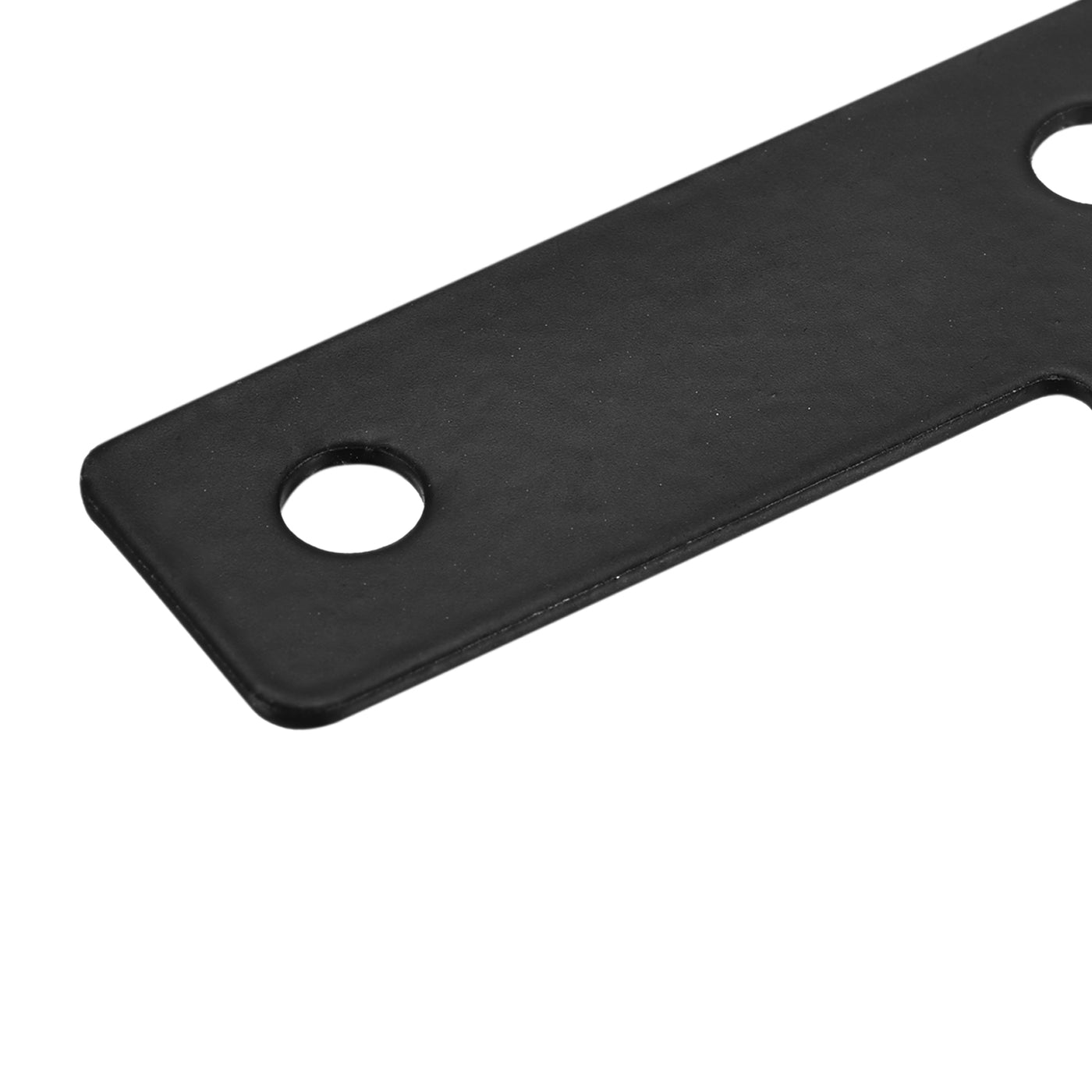 Harfington T Shape Bracket, 80x80x1mm Carbon Steel Mending Plates for Joint Fastener with Mounting Screws Black 16Pcs