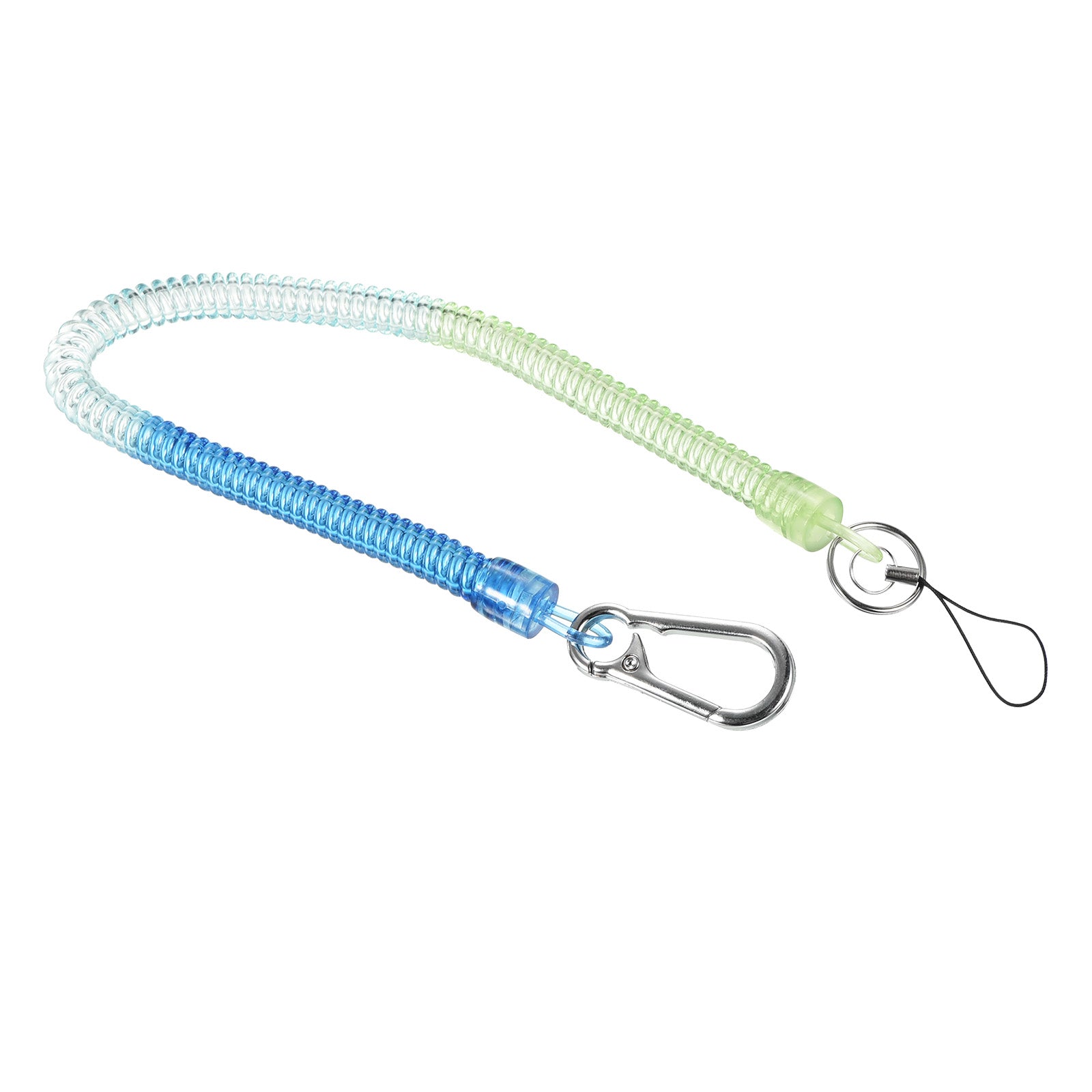Retractable Coil Spring Keychain with Big Ring 380mm, 1 Pack Plastic ...