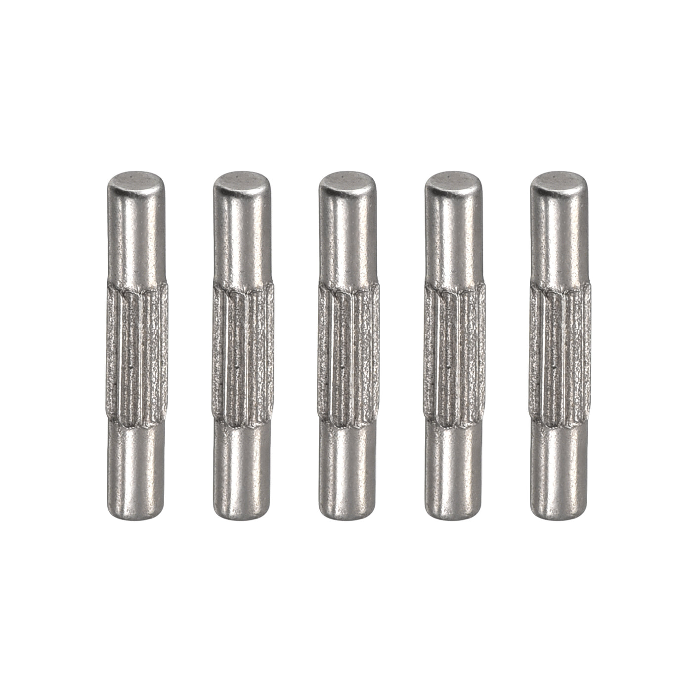 uxcell Uxcell 2x12mm 304 Stainless Steel Dowel Pins, 5Pcs Center Knurled Chamfered End Pin