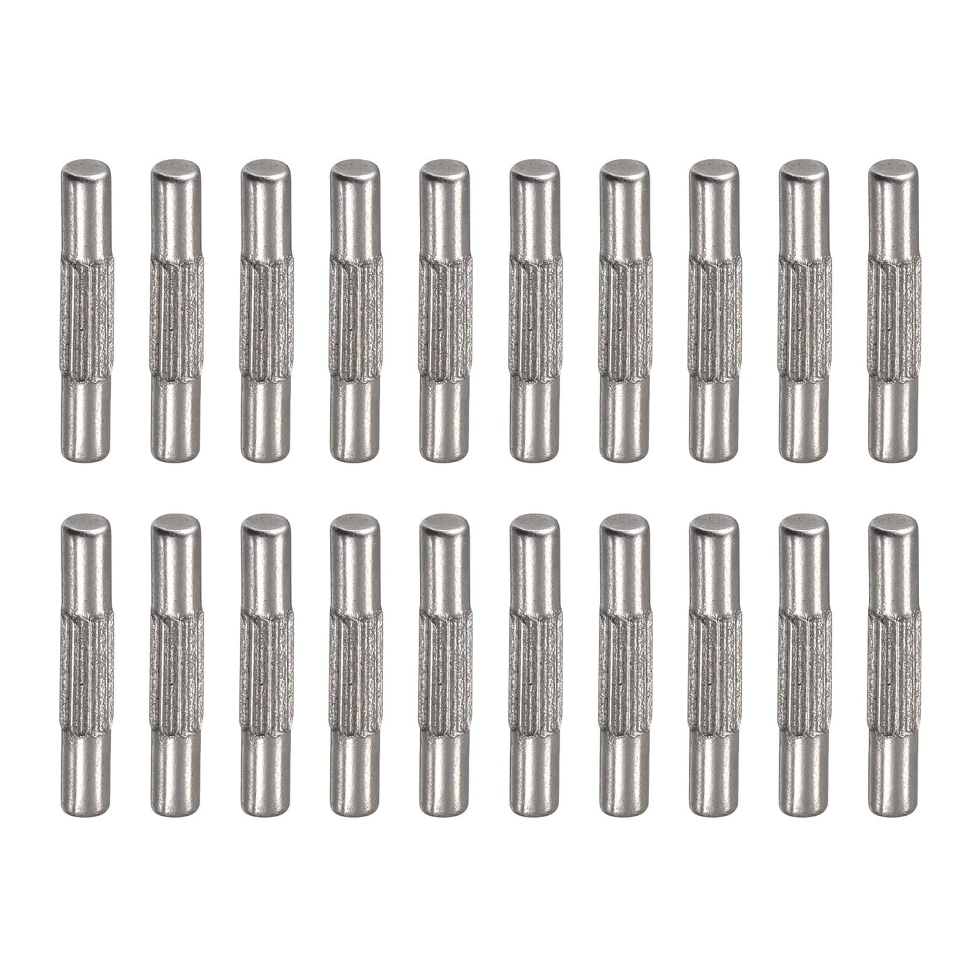 uxcell Uxcell 2x12mm 304 Stainless Steel Dowel Pins, 20Pcs Center Knurled Chamfered End Pin
