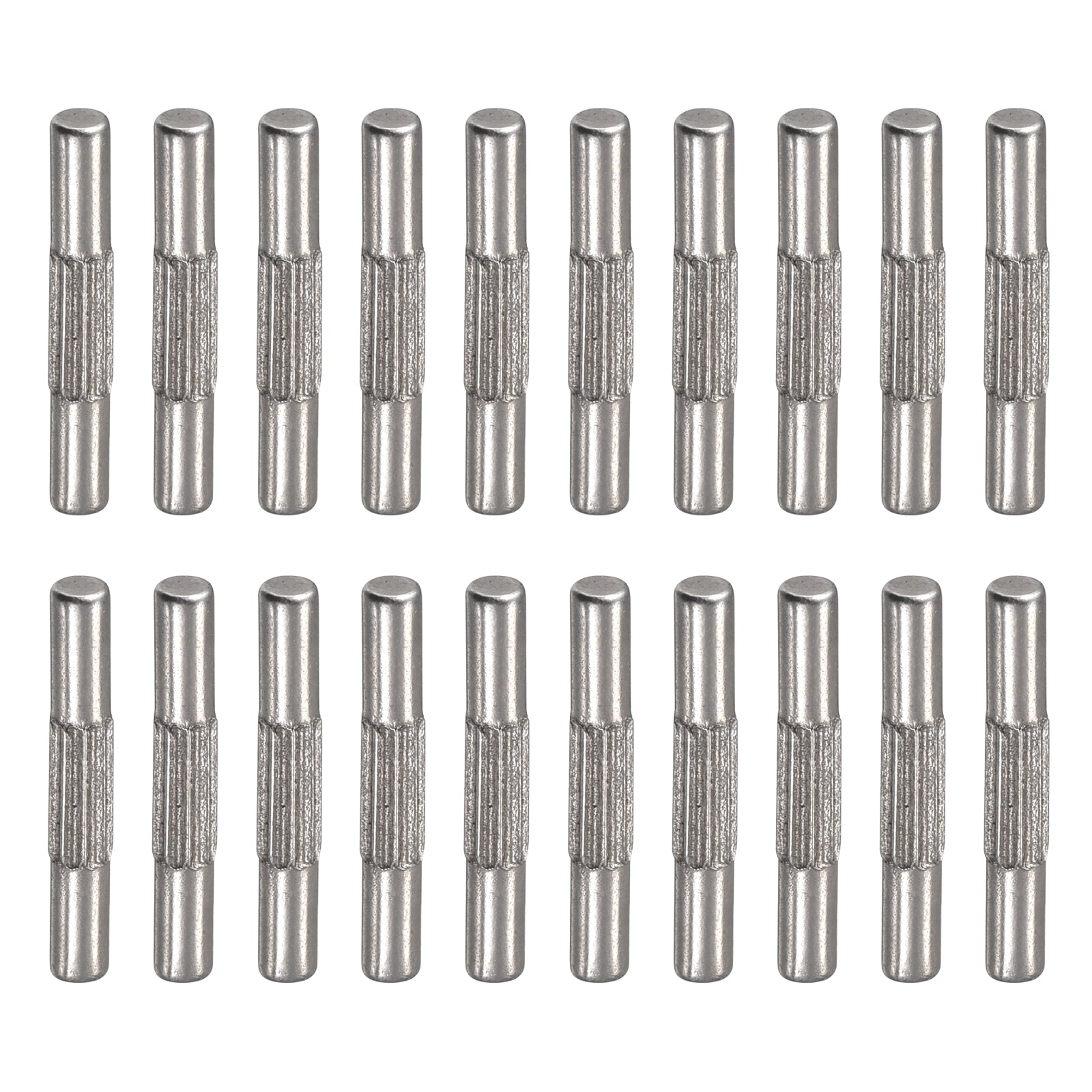 Uxcell 2x14mm 304 Stainless Steel Dowel Pins, 20Pcs Center Knurled