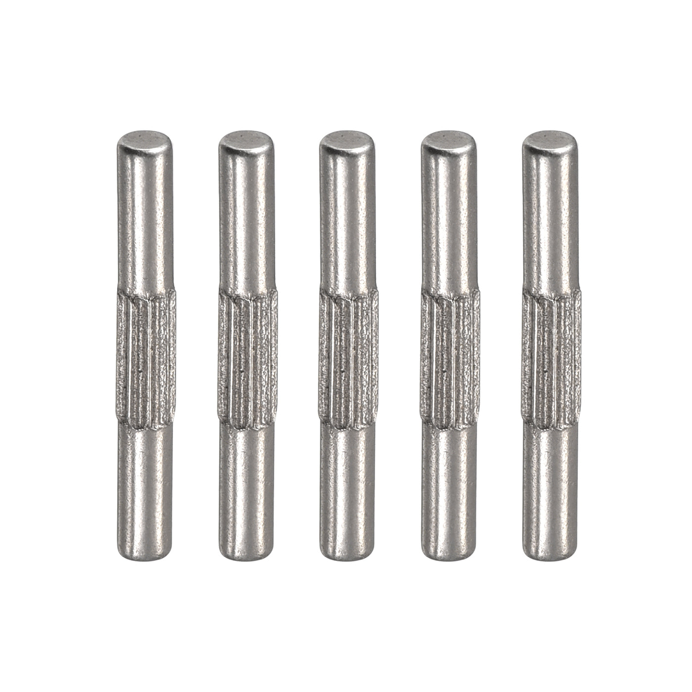 uxcell Uxcell 2x16mm 304 Stainless Steel Dowel Pins, 5Pcs Center Knurled Chamfered End Pin