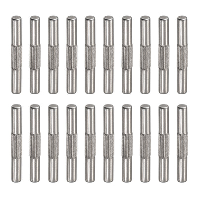 Harfington Uxcell 2x16mm 304 Stainless Steel Dowel Pins, 20Pcs Center Knurled Chamfered End Pin