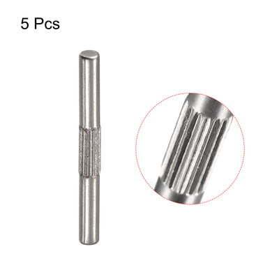 Harfington Uxcell 2x20mm 304 Stainless Steel Dowel Pins, 5Pcs Center Knurled Chamfered End Pin