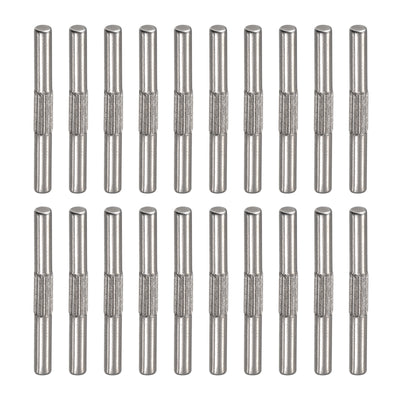 Harfington Uxcell 2x20mm 304 Stainless Steel Dowel Pins, 20Pcs Center Knurled Chamfered End Pin