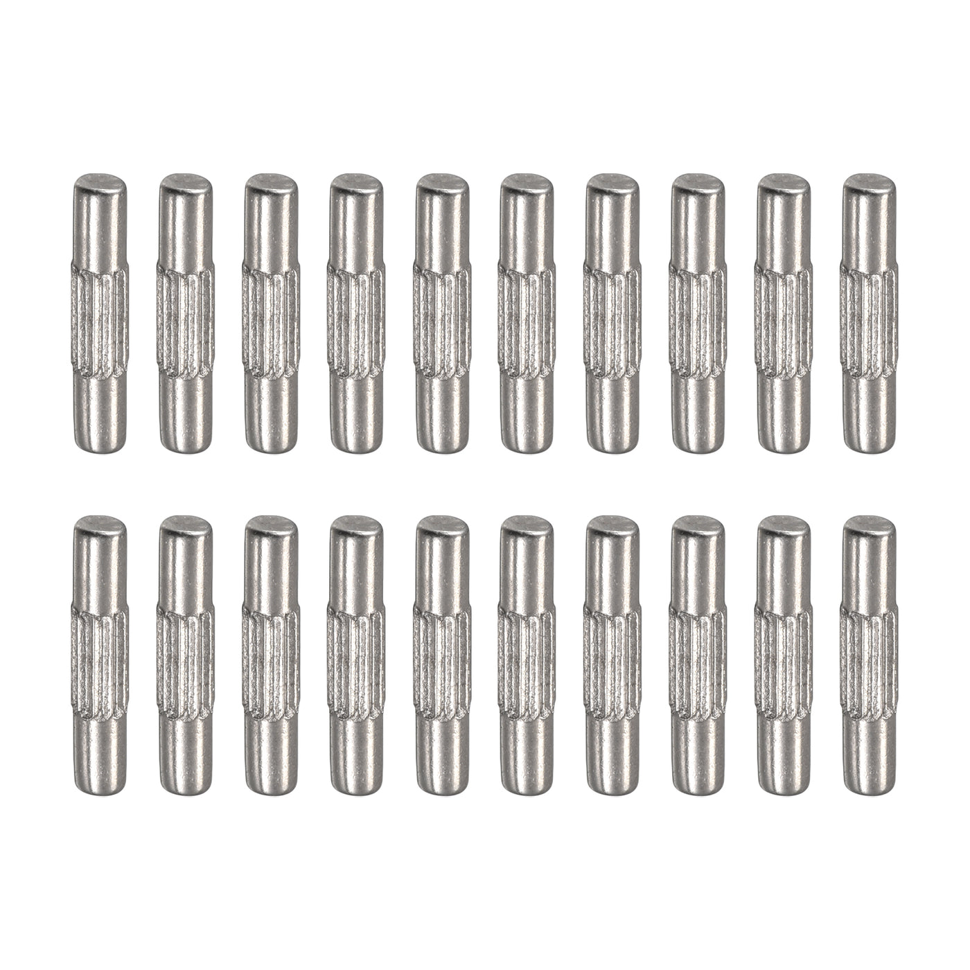 uxcell Uxcell 2.5x12mm 304 Stainless Steel Dowel Pins, 20Pcs Center Knurled Chamfered End Pin