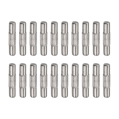 Harfington Uxcell 2.5x12mm 304 Stainless Steel Dowel Pins, 20Pcs Center Knurled Chamfered End Pin