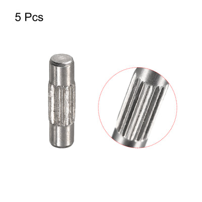 Harfington Uxcell 3x10mm 304 Stainless Steel Dowel Pins, 5Pcs Center Knurled Chamfered End Pin