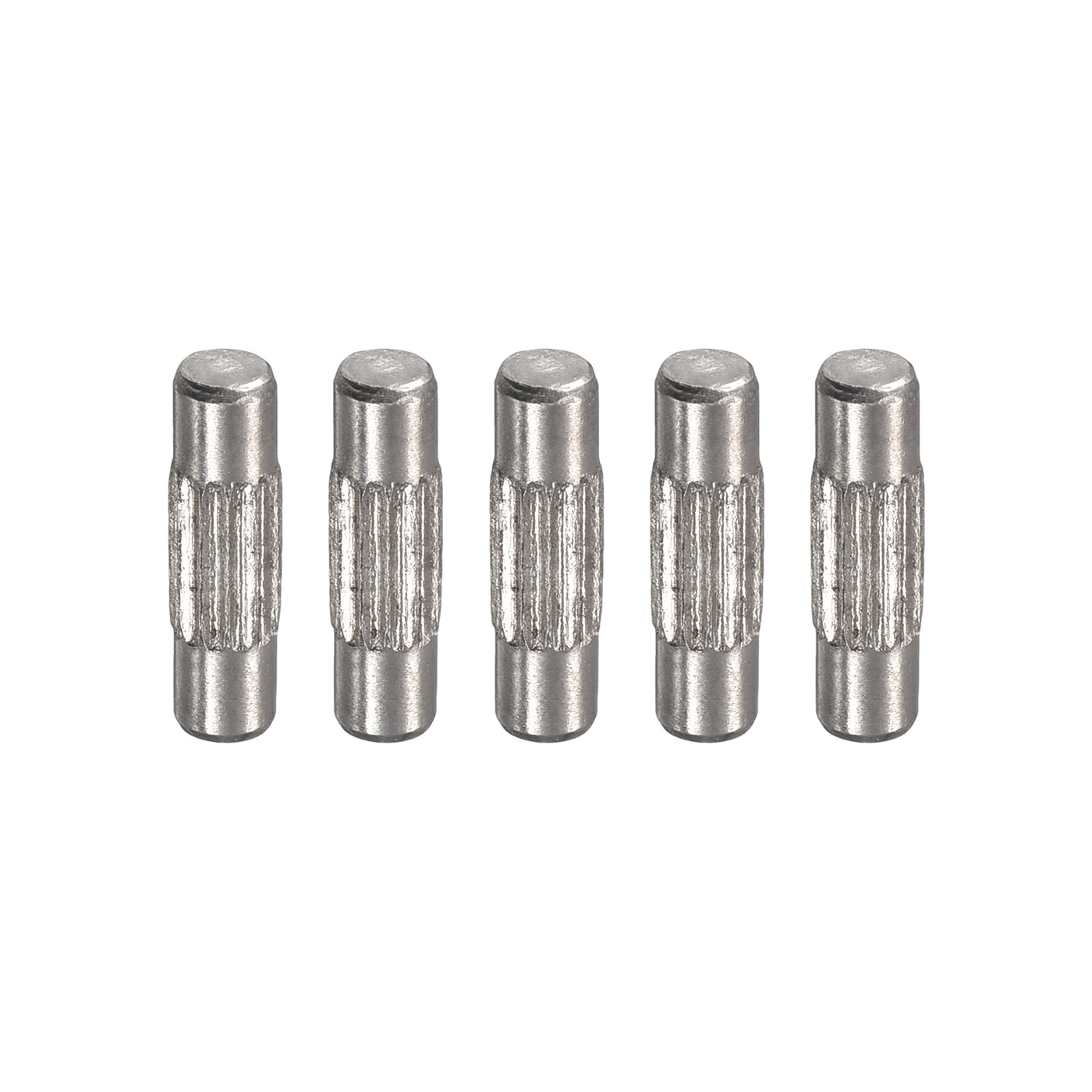 uxcell Uxcell 3x10mm 304 Stainless Steel Dowel Pins, 5Pcs Center Knurled Chamfered End Pin