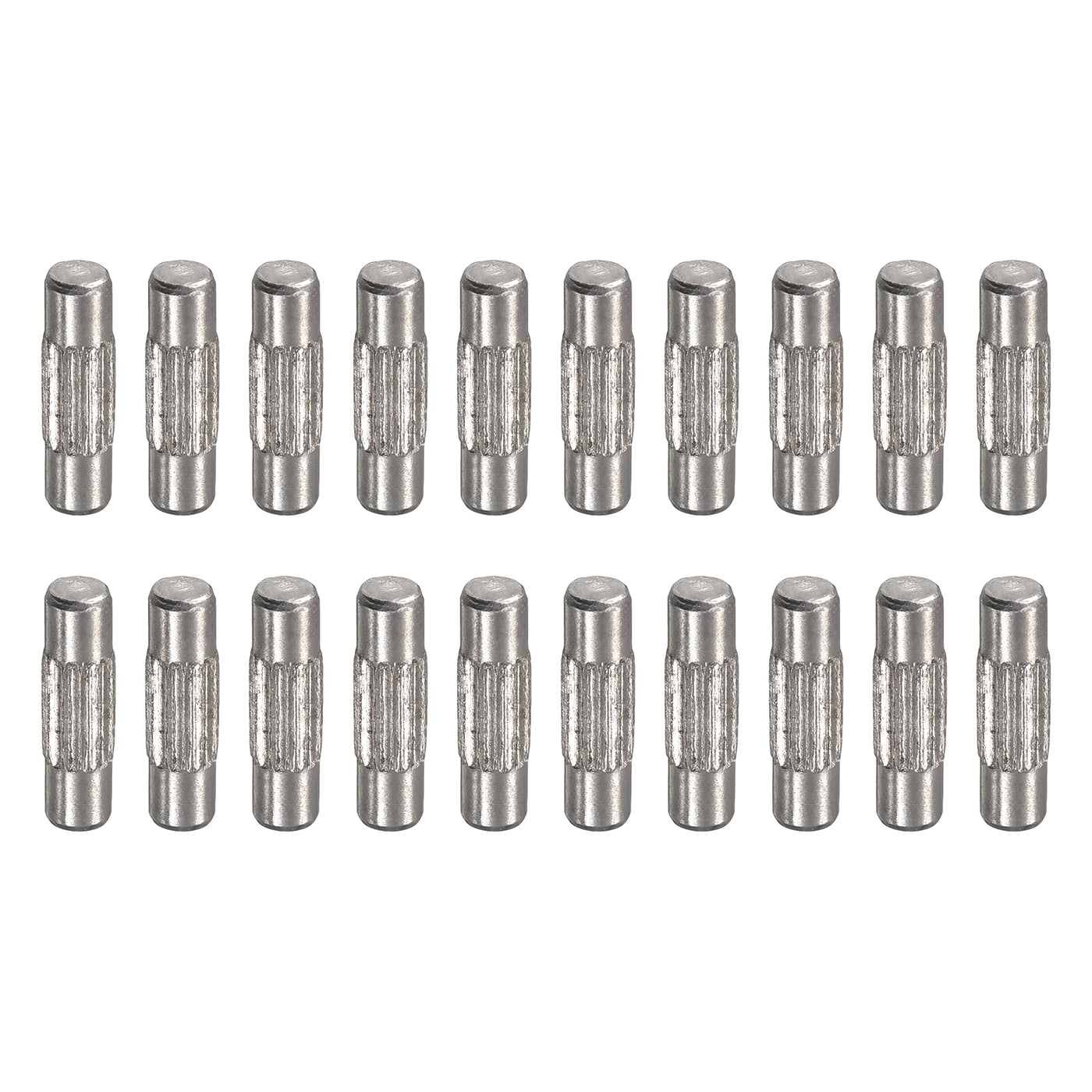 uxcell Uxcell 3x10mm 304 Stainless Steel Dowel Pins, 20Pcs Center Knurled Chamfered End Pin