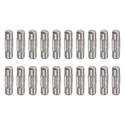 Harfington Uxcell 3x10mm 304 Stainless Steel Dowel Pins, 20Pcs Center Knurled Chamfered End Pin