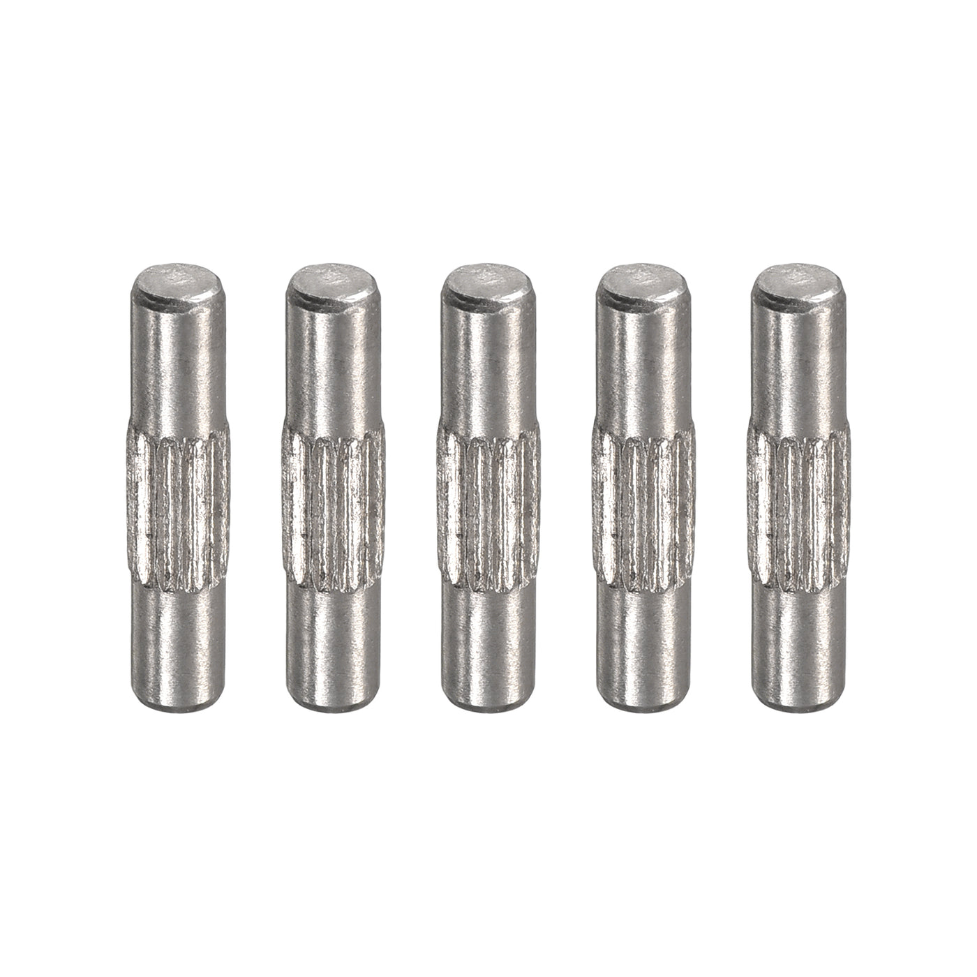 uxcell Uxcell 3x14mm 304 Stainless Steel Dowel Pins, 5Pcs Center Knurled Chamfered End Pin