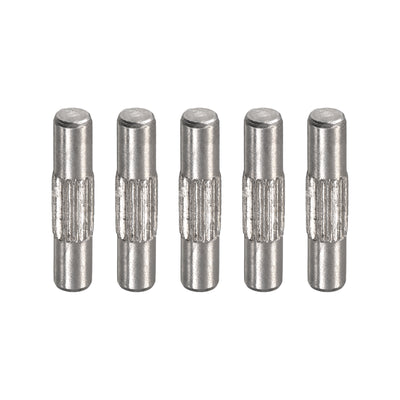 Harfington Uxcell 3x14mm 304 Stainless Steel Dowel Pins, 5Pcs Center Knurled Chamfered End Pin