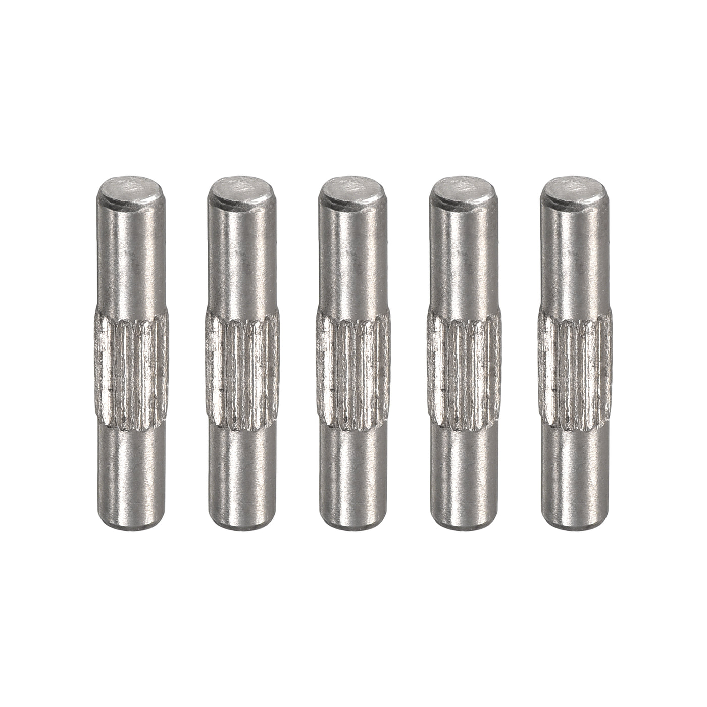 uxcell Uxcell 3x16mm 304 Stainless Steel Dowel Pins, 5Pcs Center Knurled Chamfered End Pin