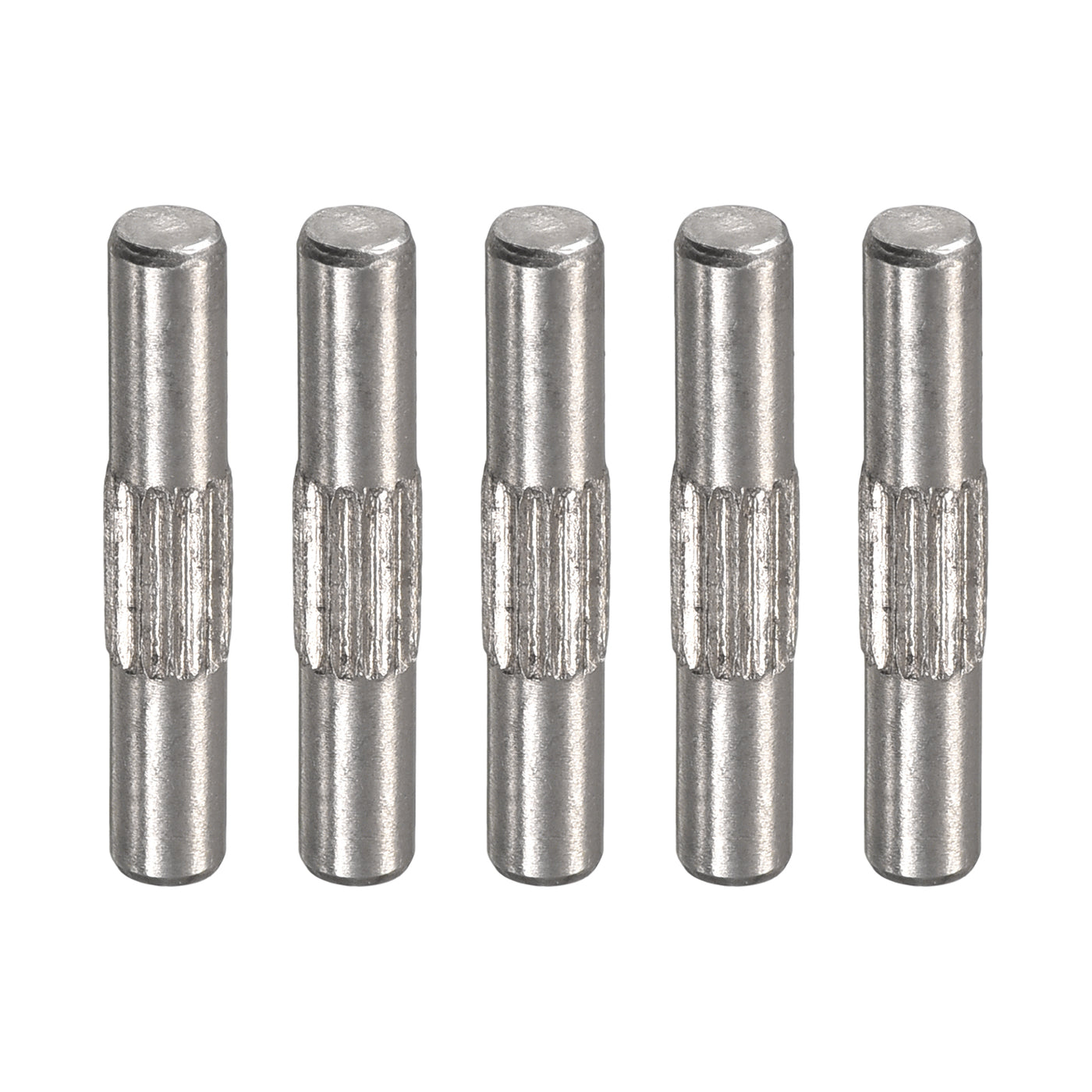 uxcell Uxcell 3x18mm 304 Stainless Steel Dowel Pins, 5Pcs Center Knurled Chamfered End Pin