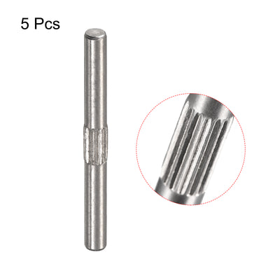 Harfington Uxcell 3x30mm 304 Stainless Steel Dowel Pins, 5Pcs Center Knurled Chamfered End Pin